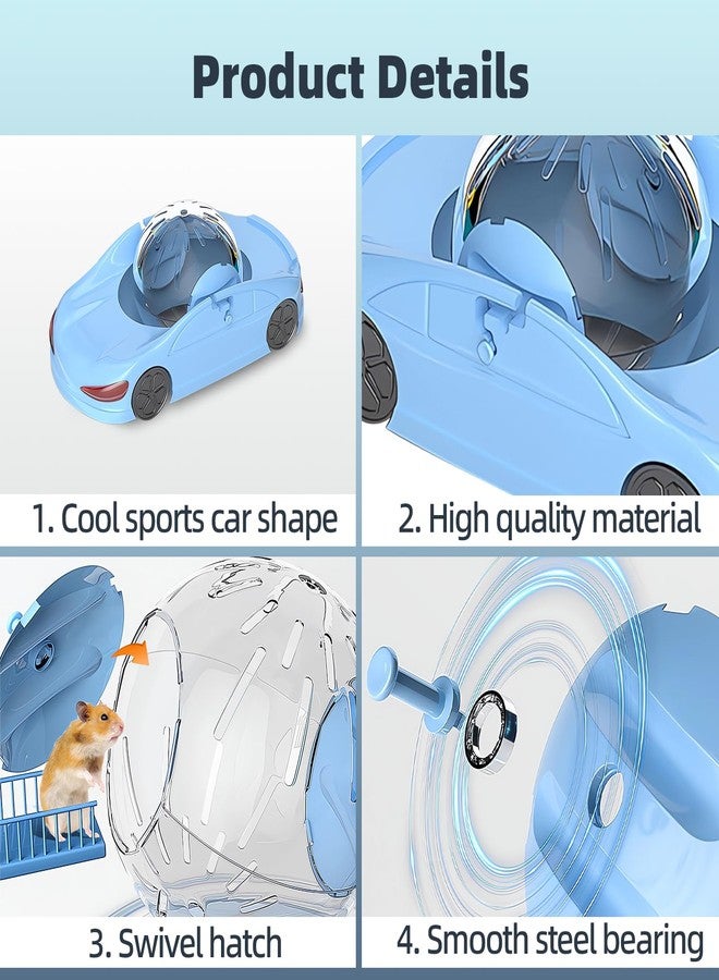 Dayinkes Silent Hamster Exercise Ball, with Ventilated Design - Safe & Durable Fitness Toy for Night Use, Non-Slip Surface & Removable Cover Small Pet Running Wheel for Hamsters, Gerbils, Mice (Blue) - Image 5